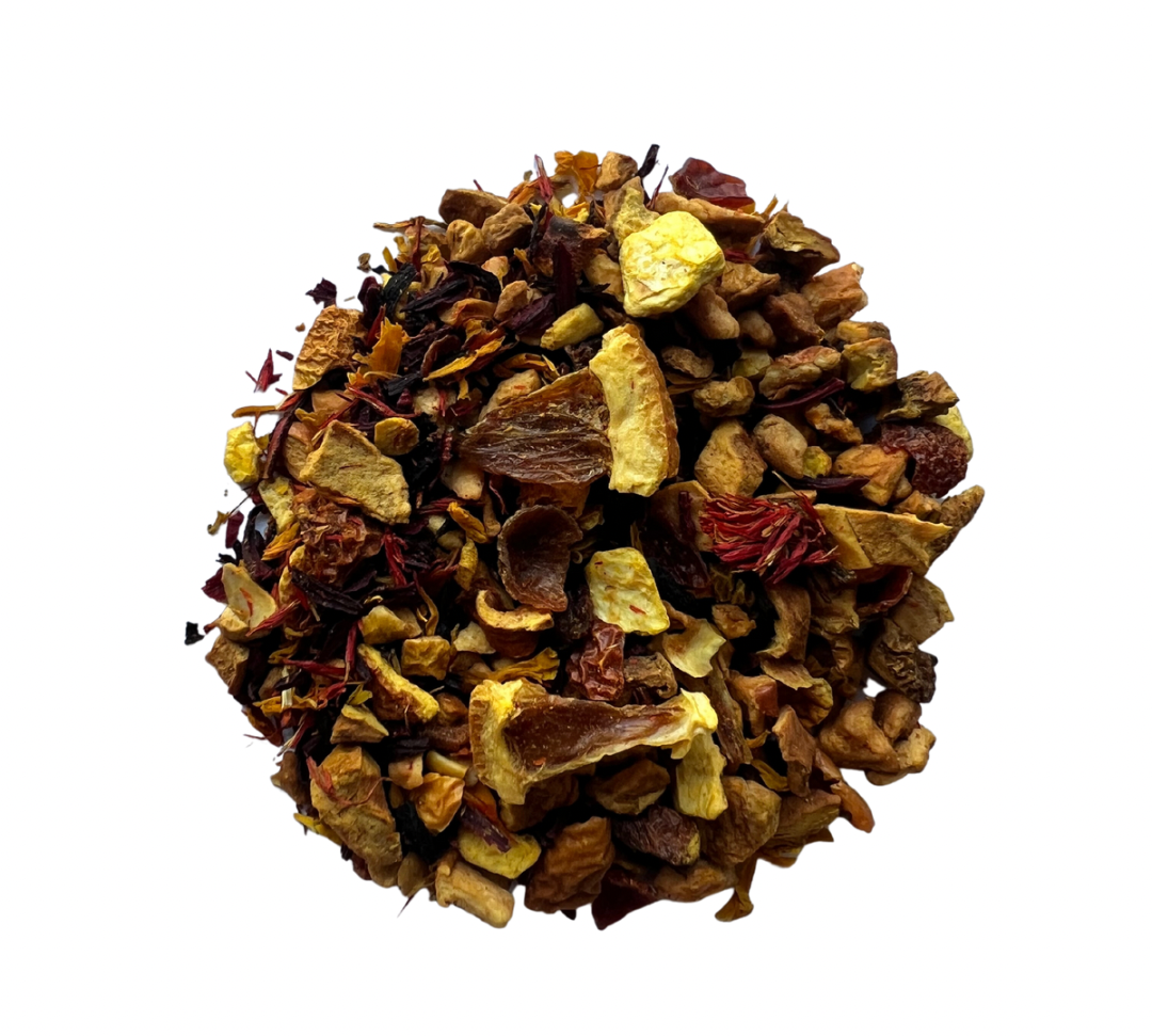 Caffeine-free citrus herbal tea with orange