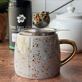 Golden Glow Ceramic Mug – with Gold Accents (10 oz)