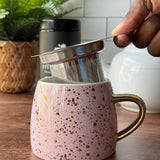 Golden Glow Ceramic Mug – with Gold Accents (10 oz)