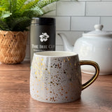 Golden Glow Ceramic Mug – with Gold Accents (10 oz)
