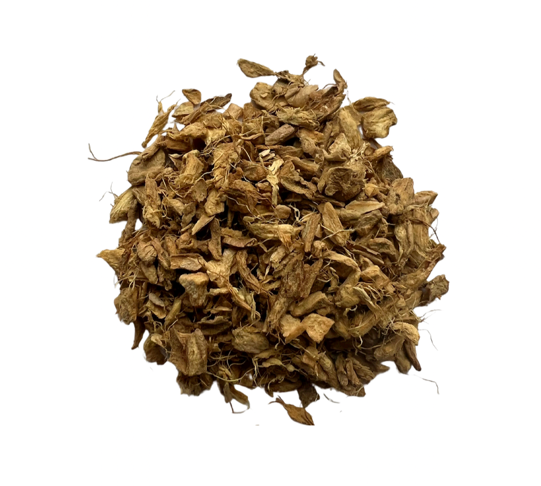Air-dried ginger tea pieces
