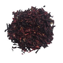 Organic hibiscus tea with bold crimson color